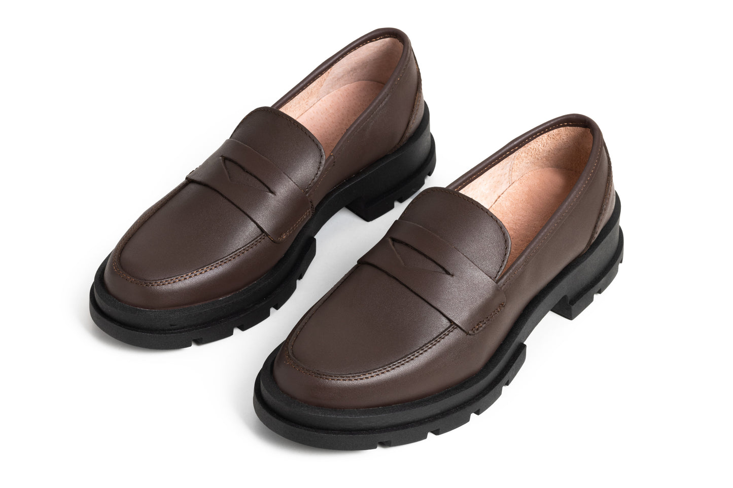 Mocasines de piel café