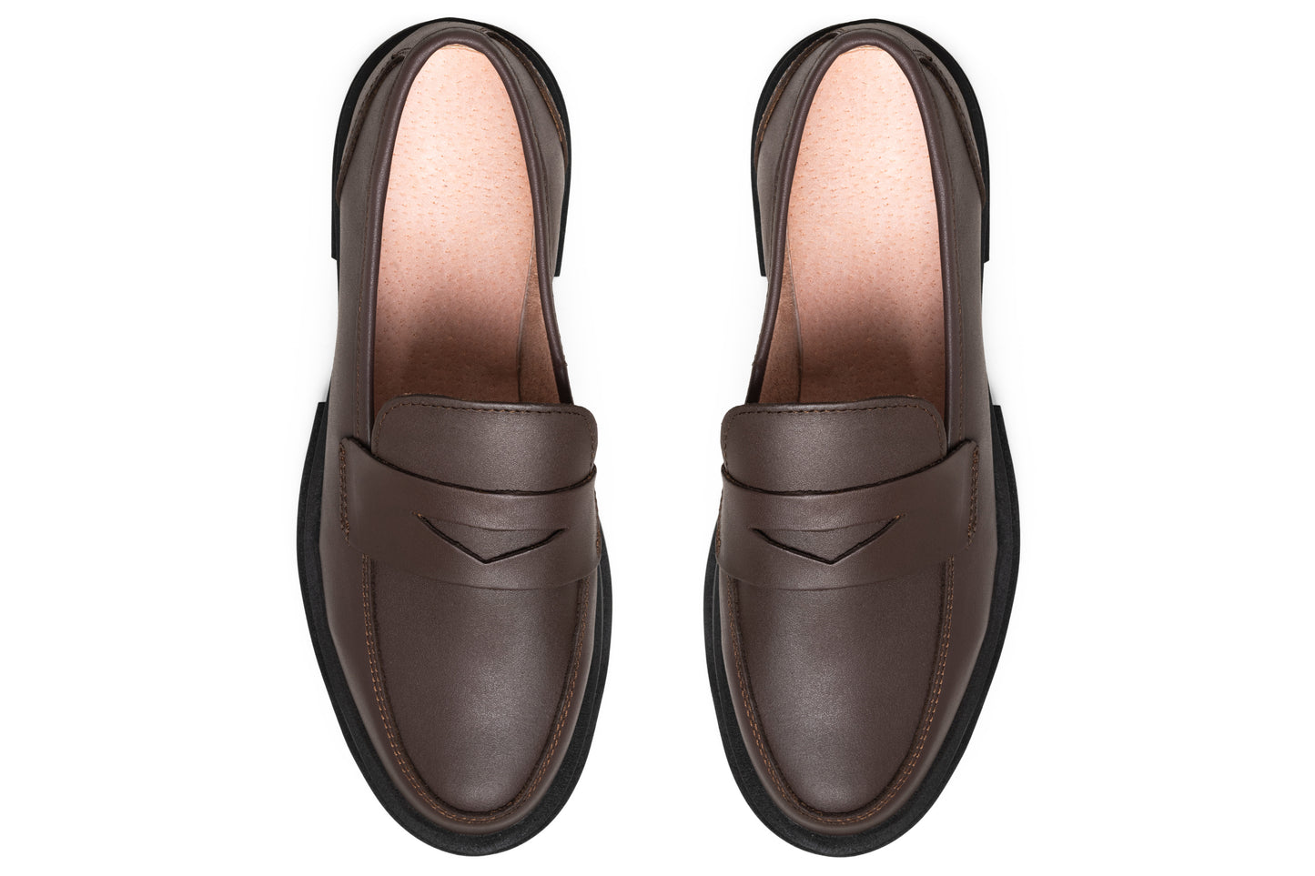 Mocasines de piel café