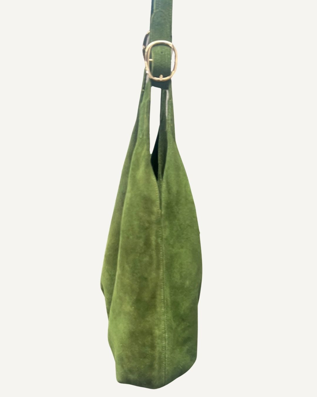 Tote bag de piel de gamuza verde pasto
