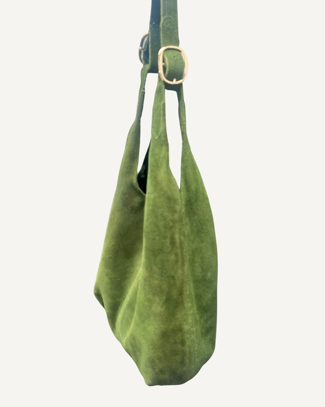 Tote bag de piel de gamuza verde pasto