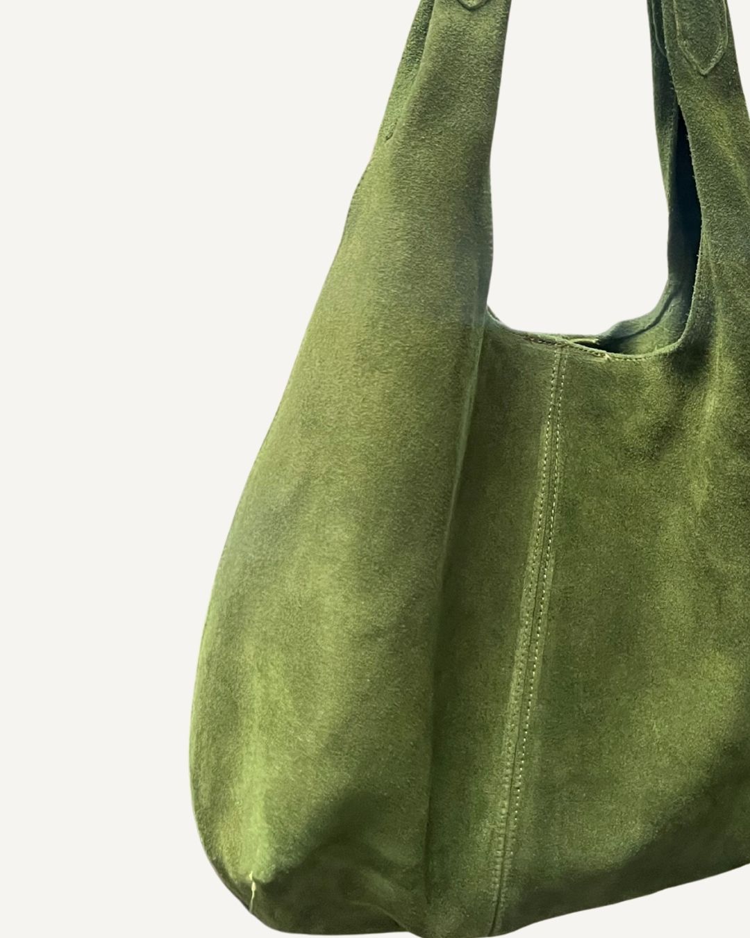 Tote bag de piel de gamuza verde pasto