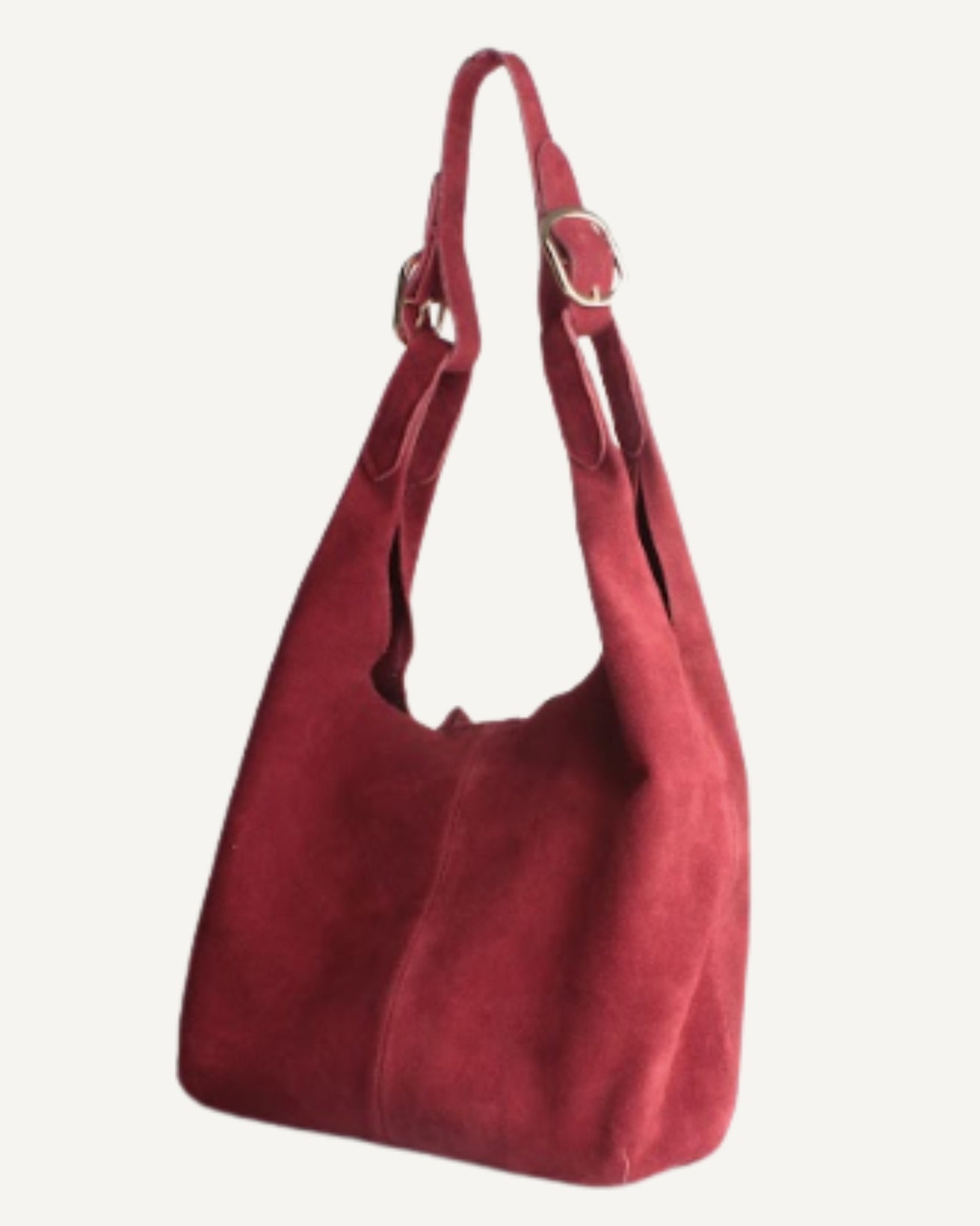 Tote bag de piel de gamuza cherry