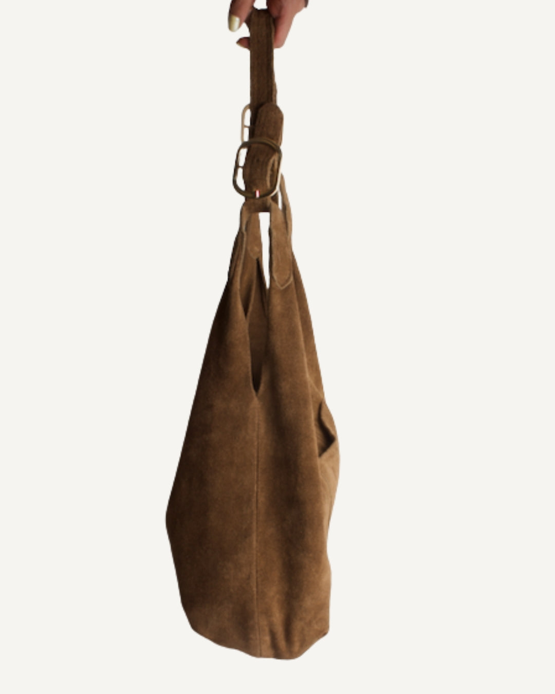 Tote bag de piel de gamuza canela