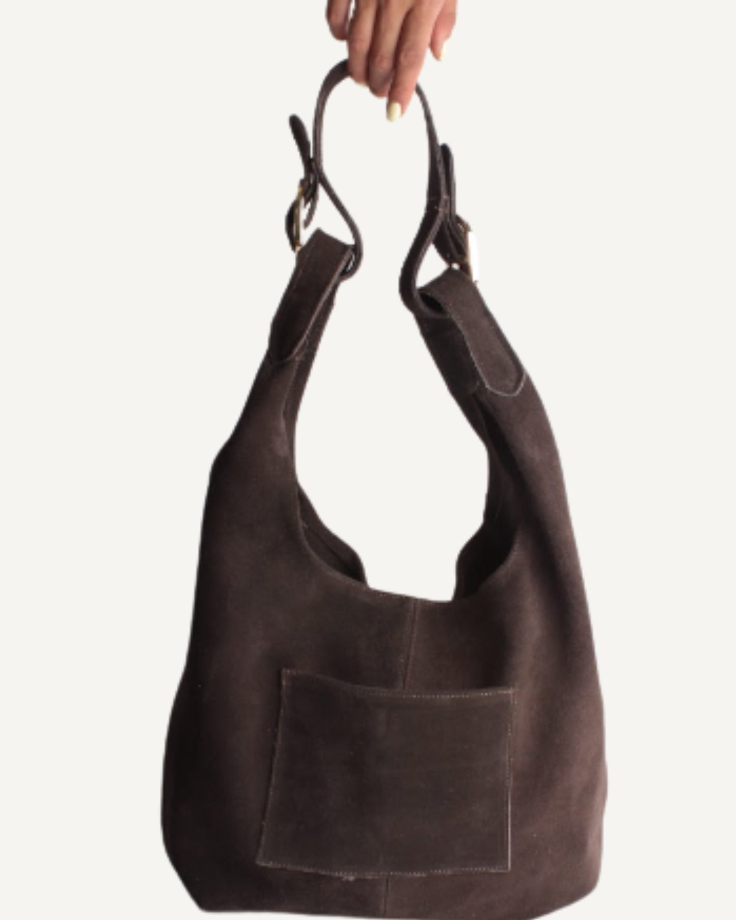 Tote bag piel de gamuza chocolate