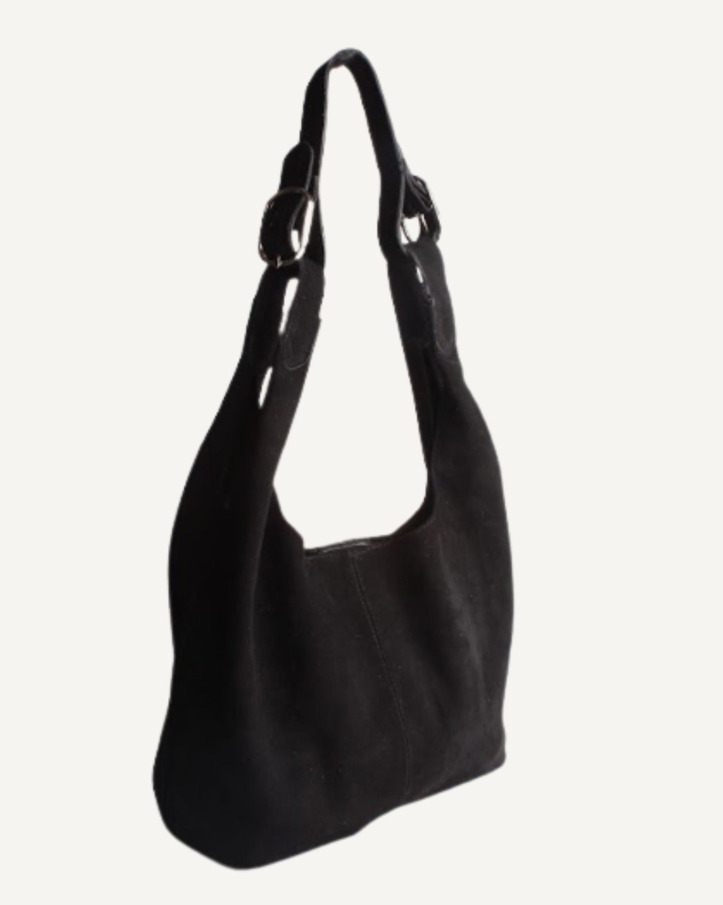 Tote bag piel de gamuza negra