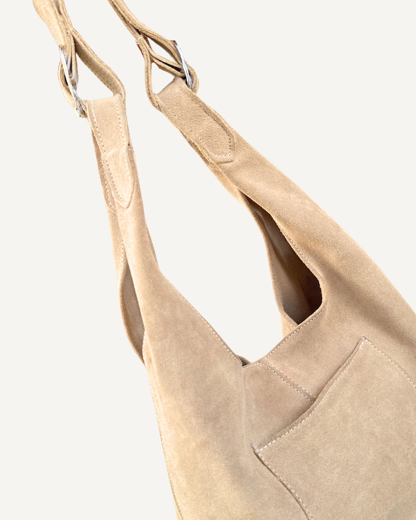 Tote bag piel de gamuza beige