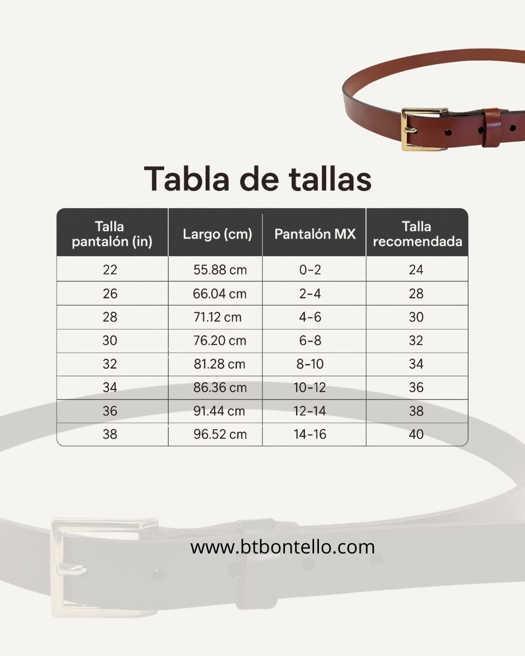 Cinturón de piel negro r