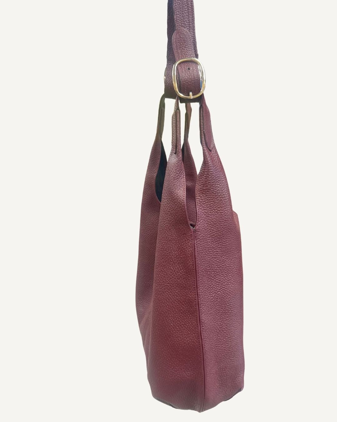 Tote bag de piel color vino