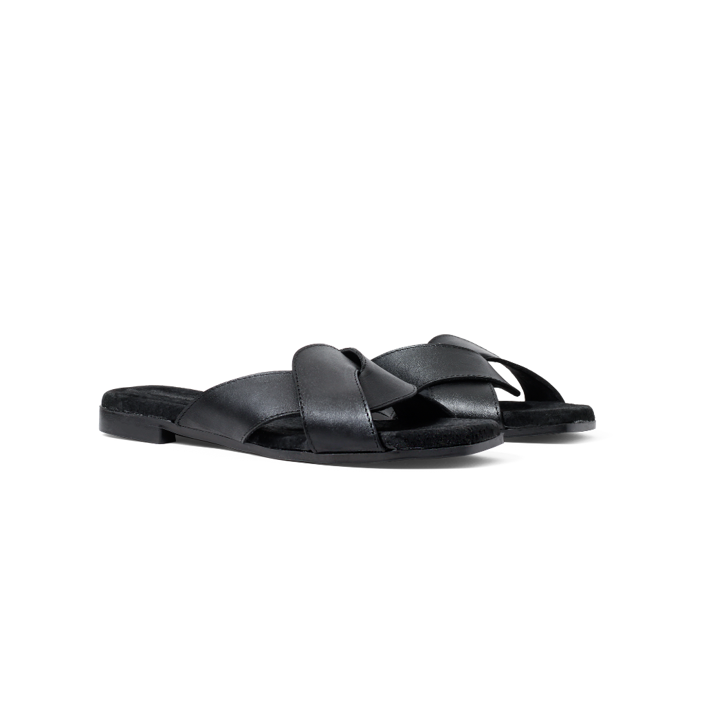 Sandalias nudo de piel negras
