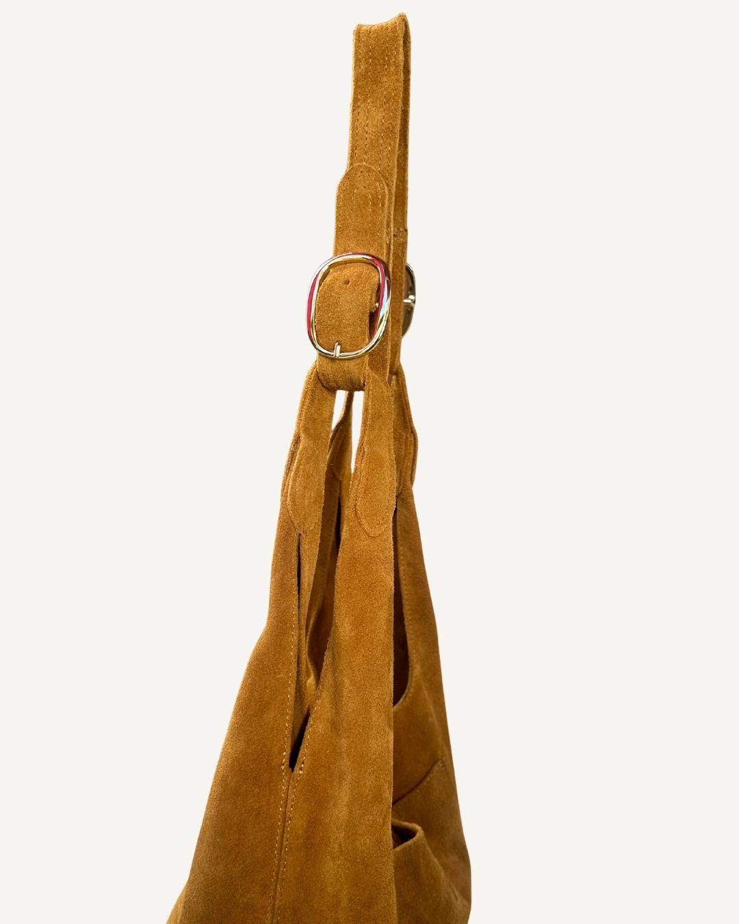 Tote bag piel de gamuza color golden milk