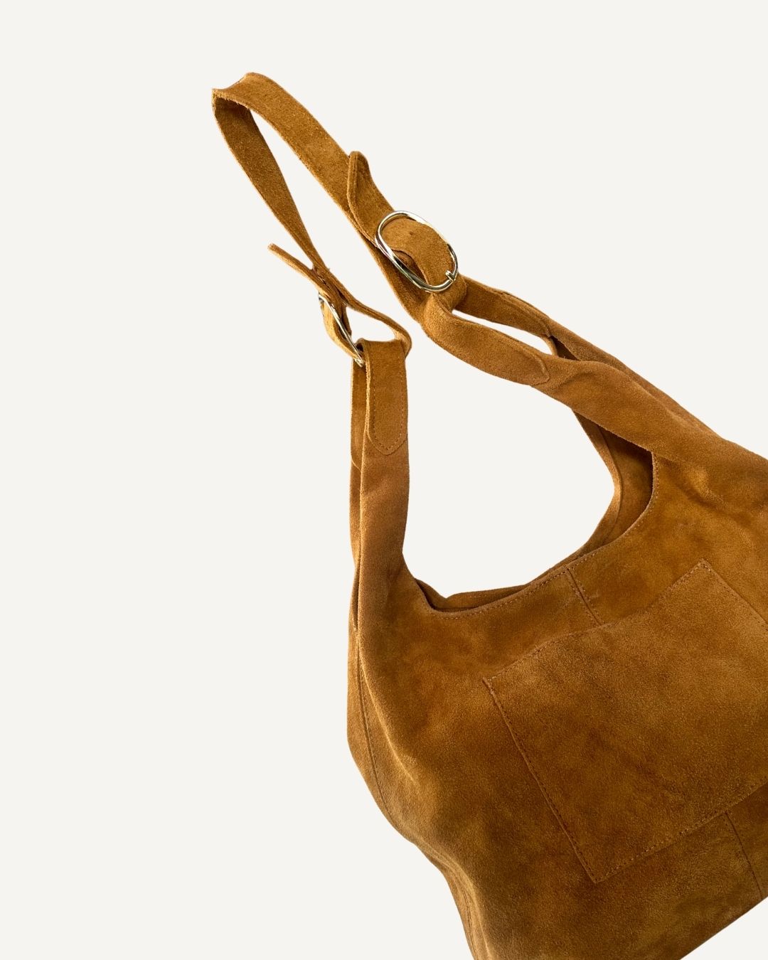 Tote bag piel de gamuza color golden milk