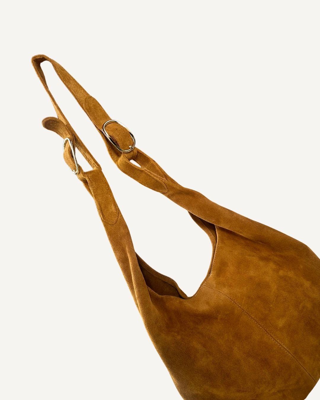 Tote bag piel de gamuza color golden milk