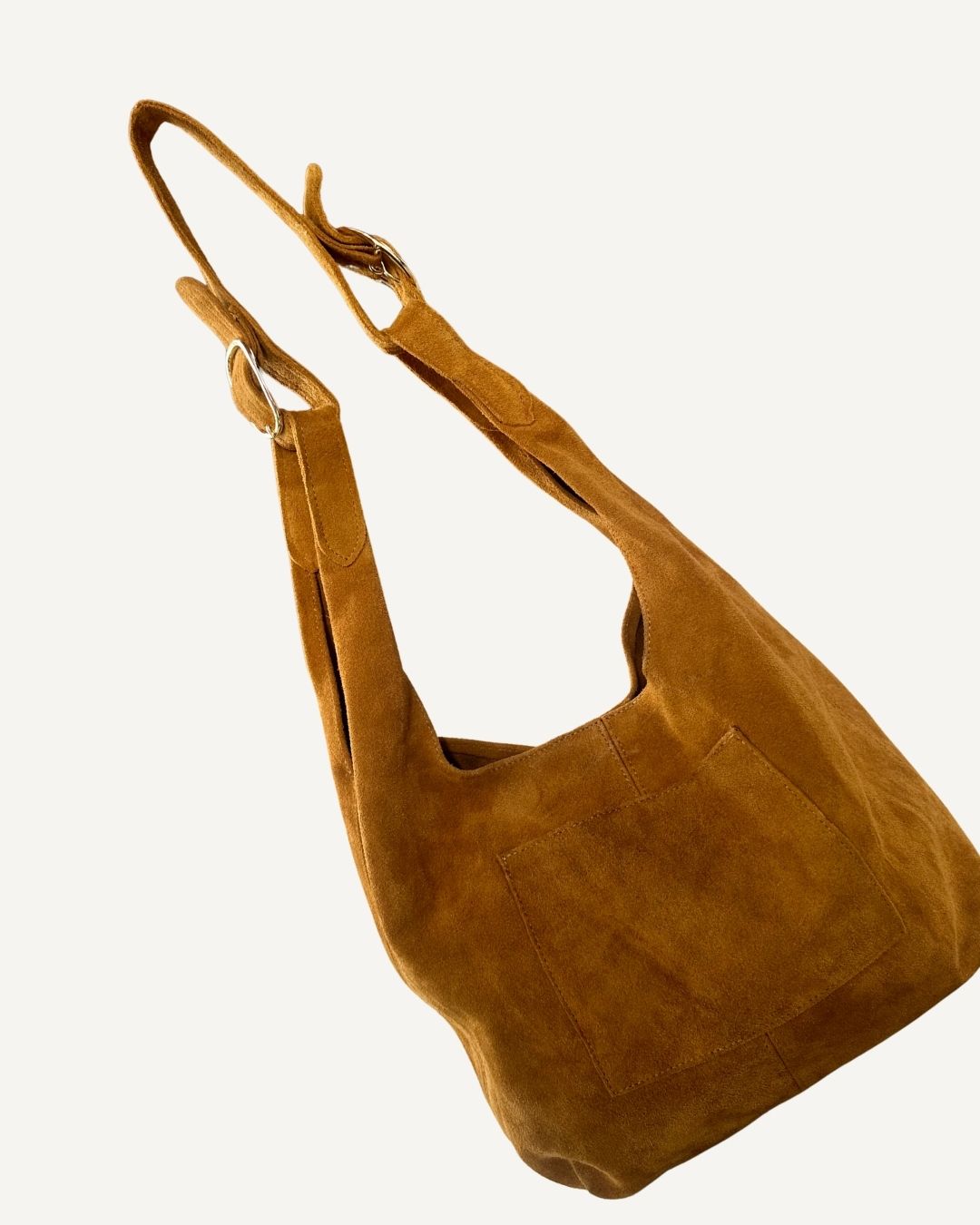 Tote bag piel de gamuza color golden milk