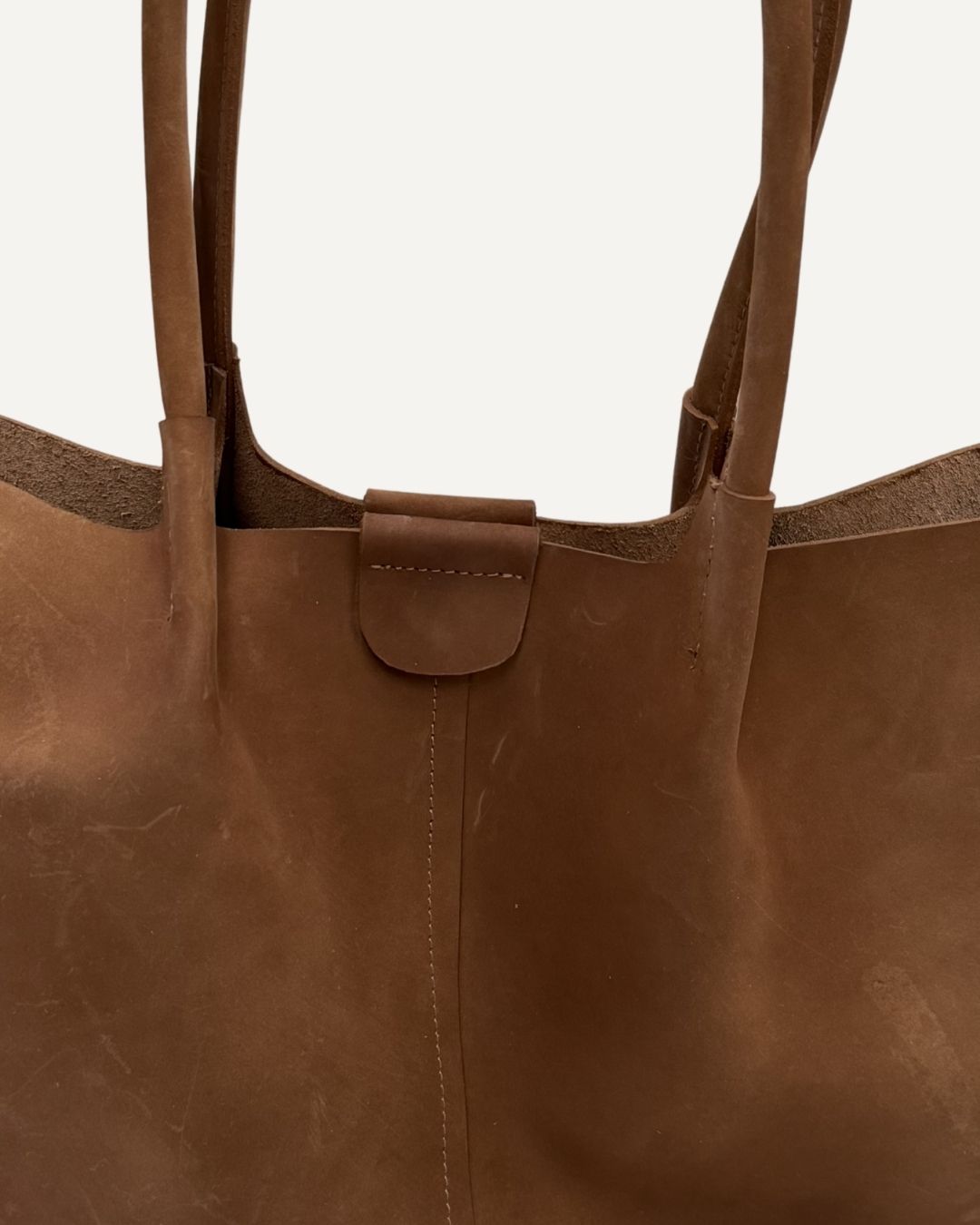 Tote bag XL piel nobuck color miel