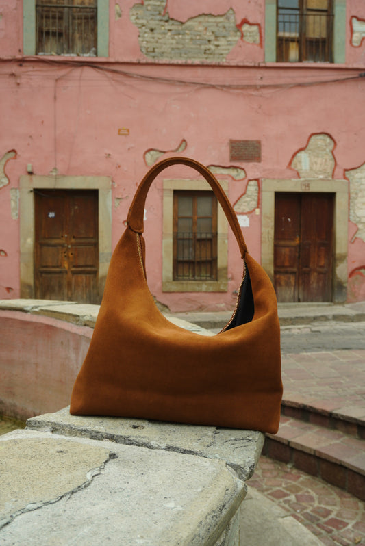 Bolsa zip piel de gamuza