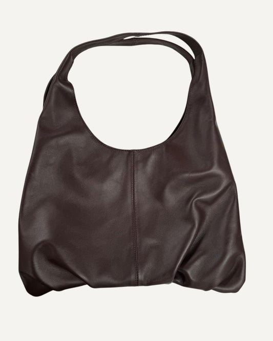 The Classic tote bag de piel vacuno Chocolate
