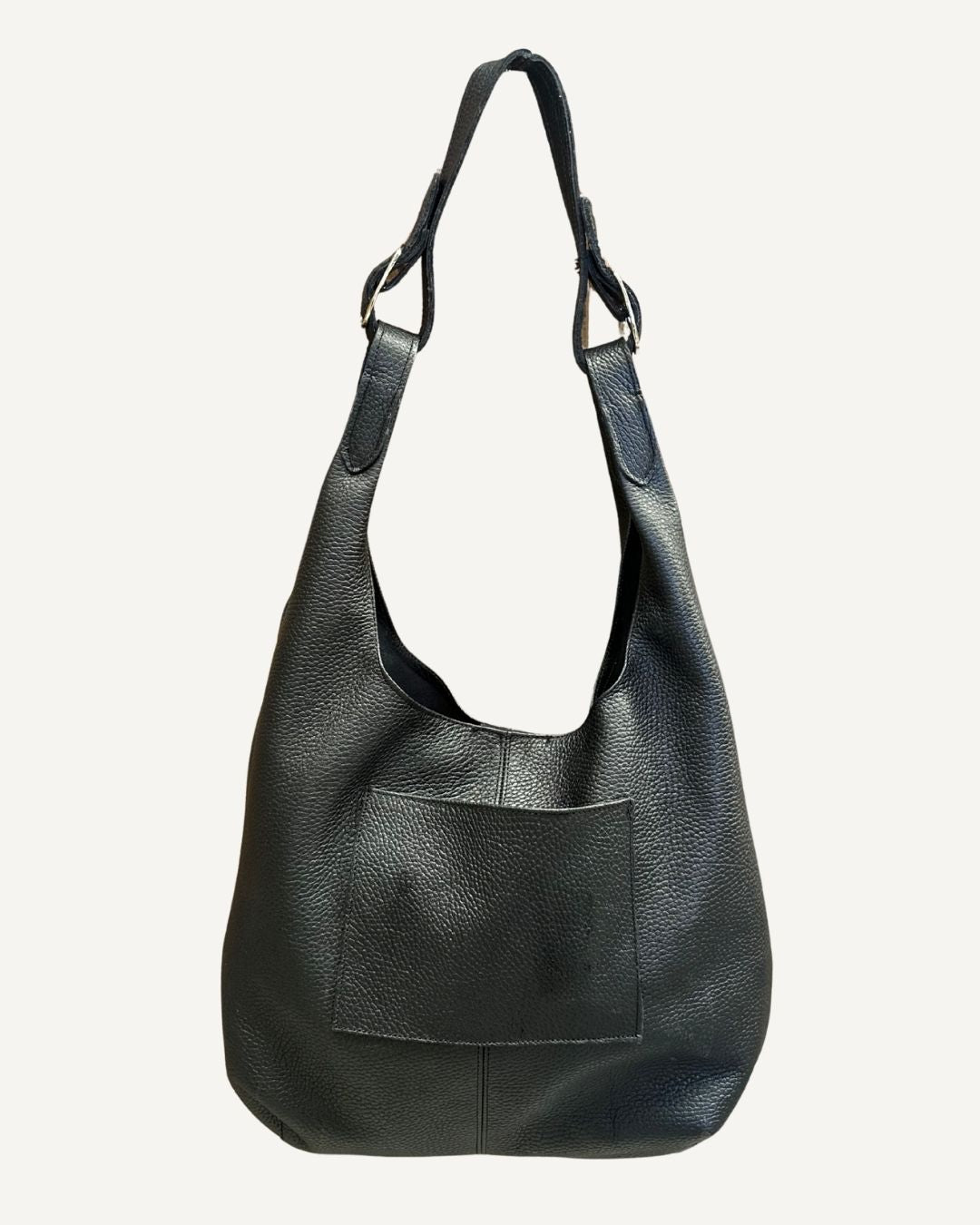 Tote bag de piel color negro