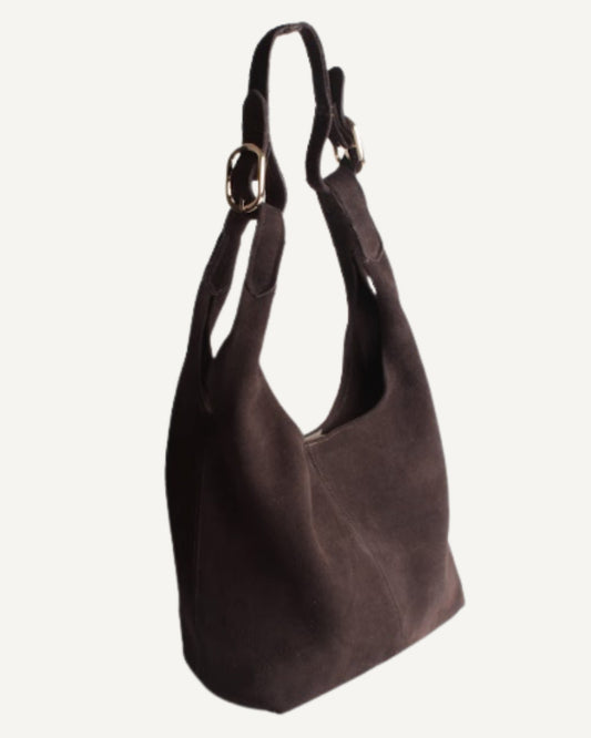Tote bag piel de gamuza chocolate