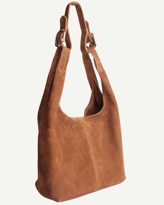 Tote bag de piel gamuza miel