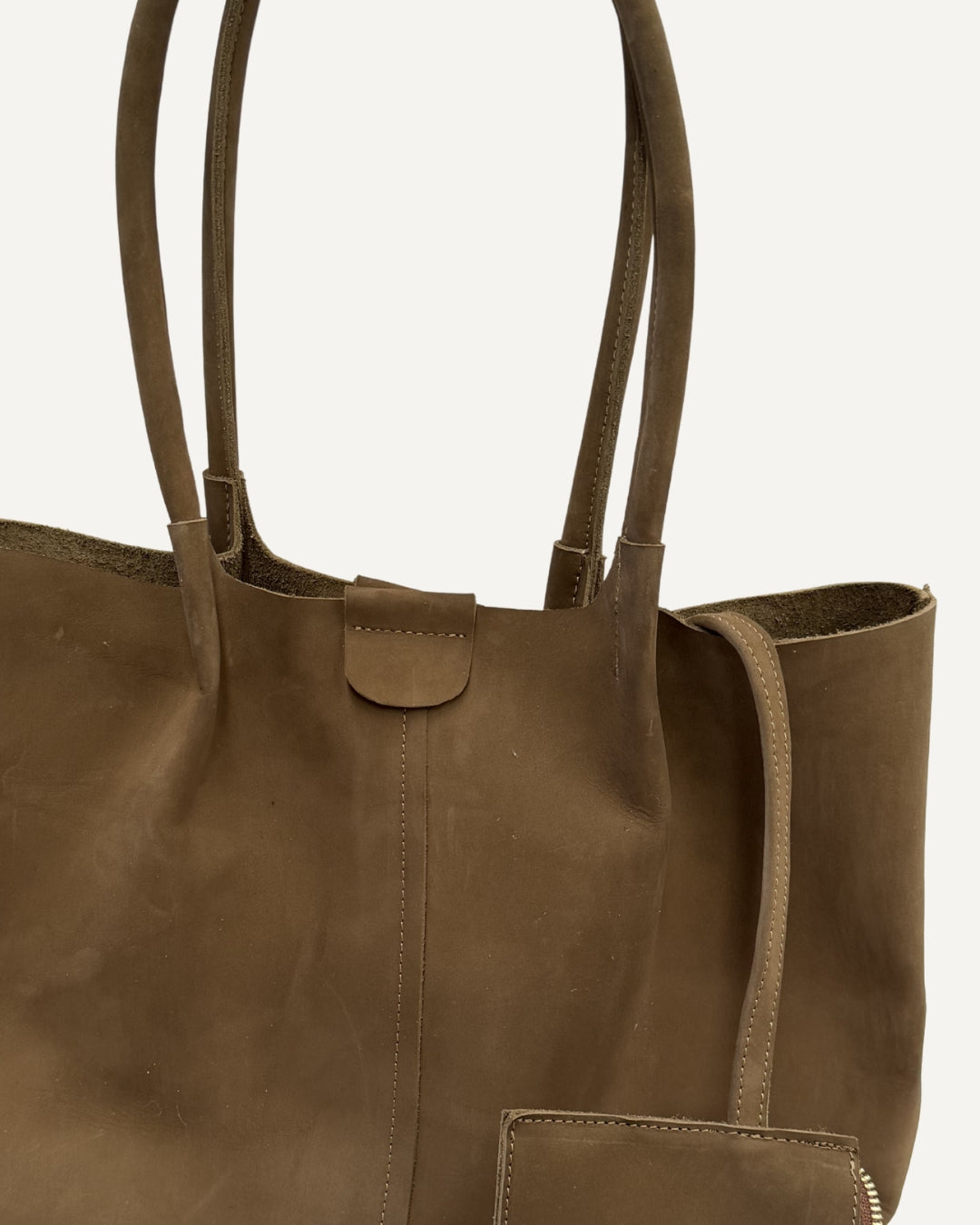Tote bag XL piel nobuck topo