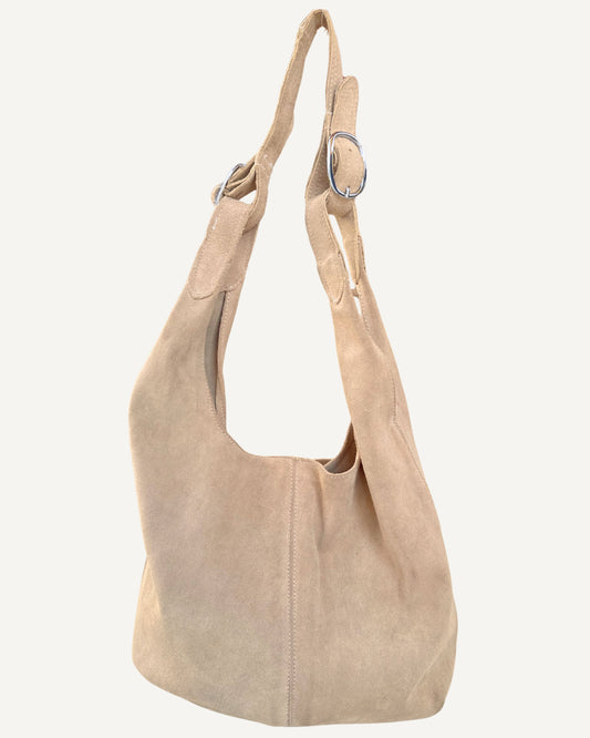 Tote bag piel de gamuza beige