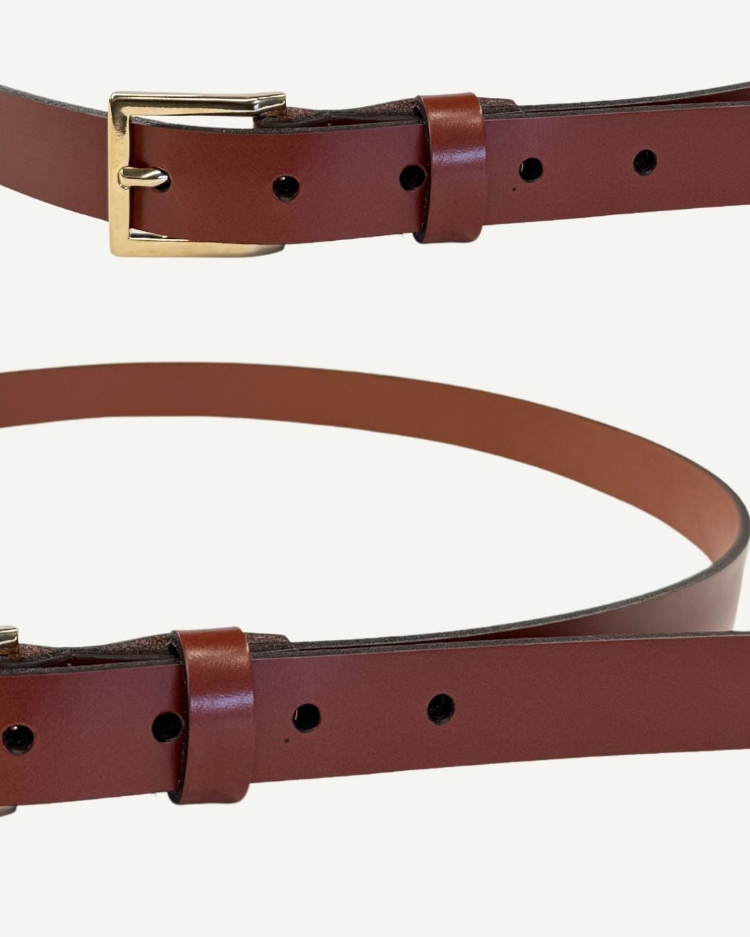 Cinturón de piel médium brown c