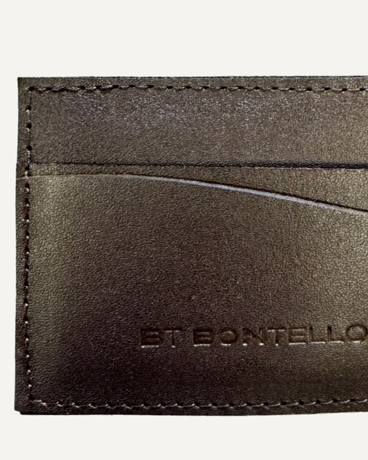 Tarjetero de piel chocolate