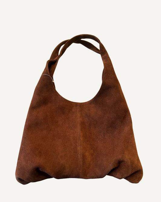 Classic tote bag gamuza de piel moka