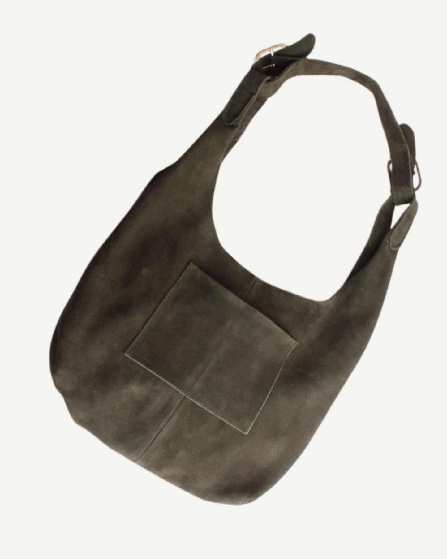 Tote bag de piel de gamuza verde olivo 2