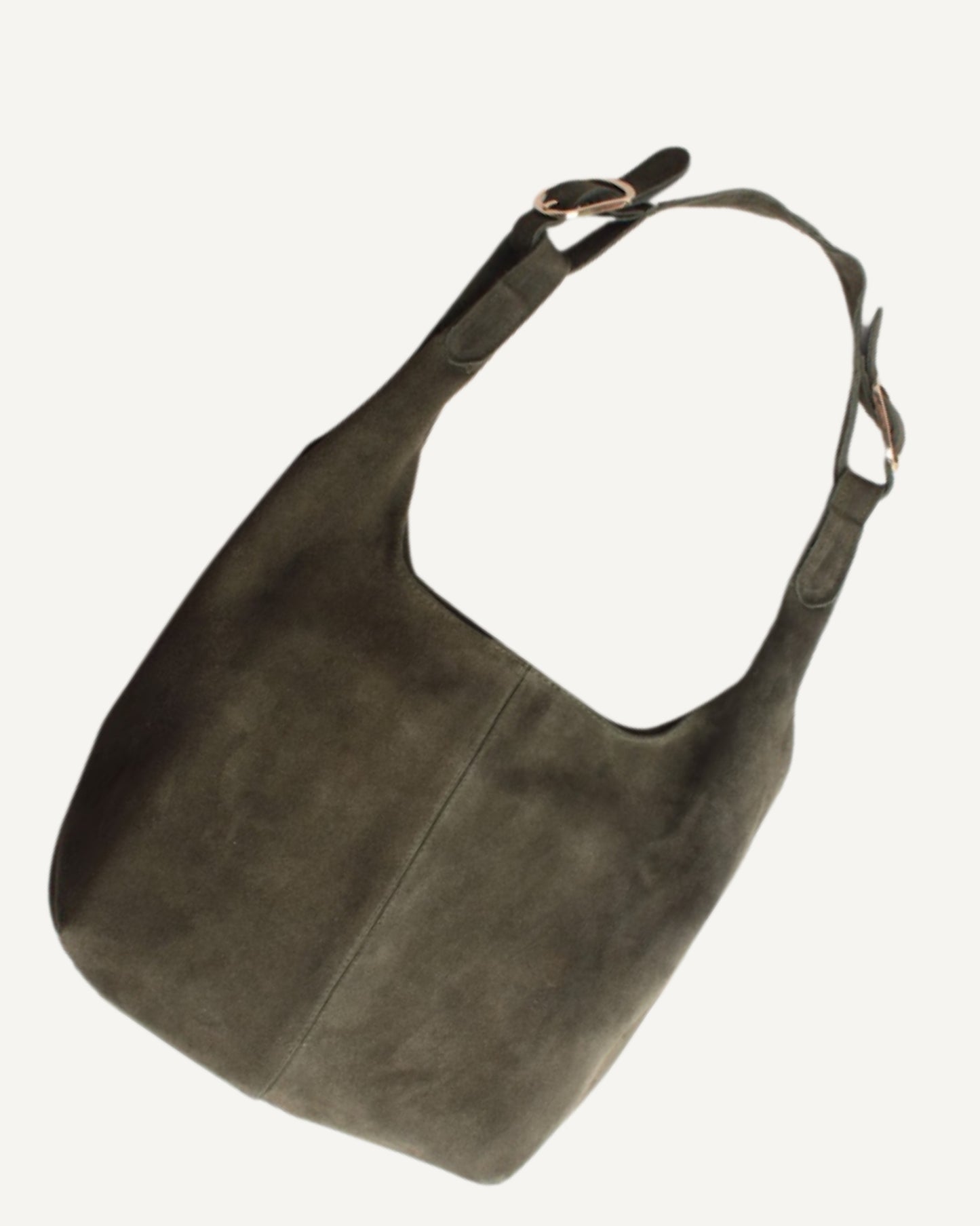 Tote bag de piel de gamuza verde olivo 2