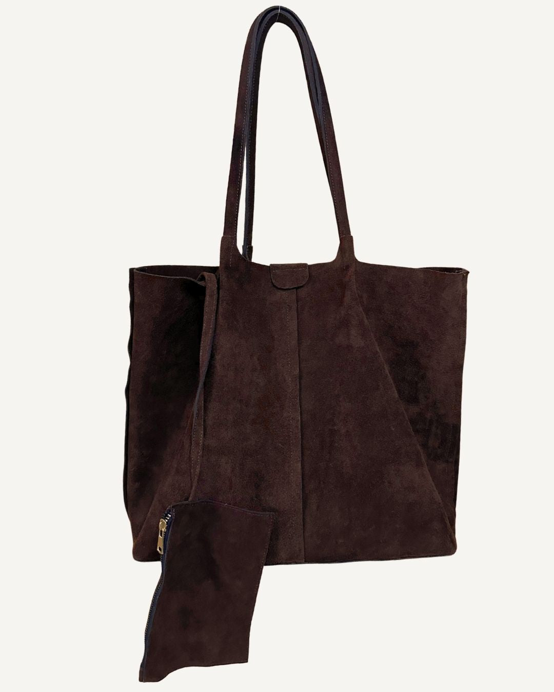 Tote Bag XL piel de gamuza color moka