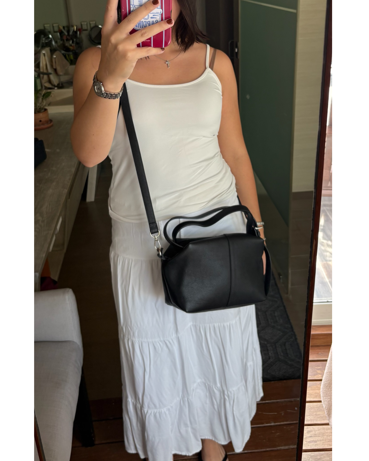 Bolsa Crossbody Noir de piel