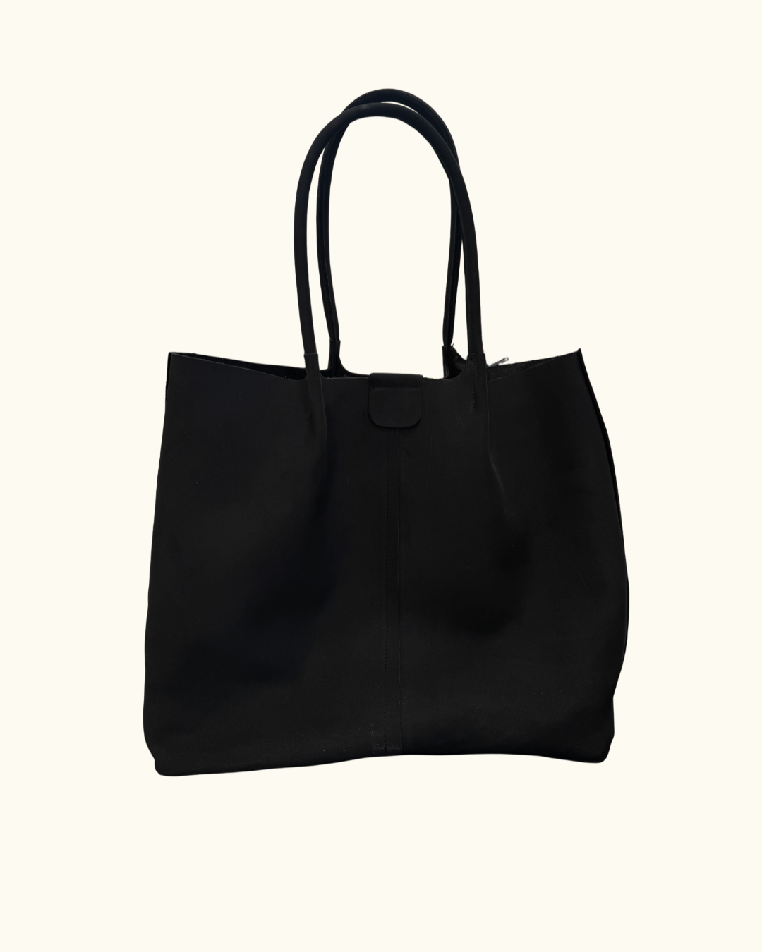 Tote bag XL piel nobuck negro