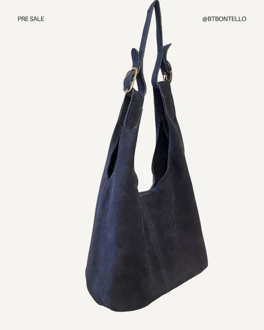 Tote bag piel de gamuza color marino