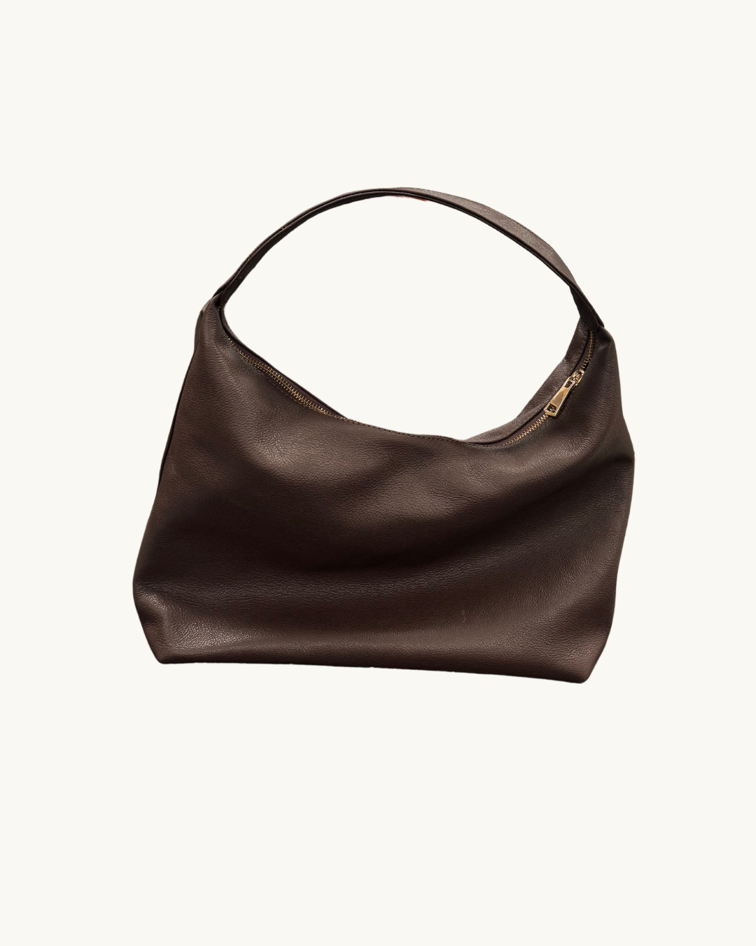 Bolsa Zip de piel cafe