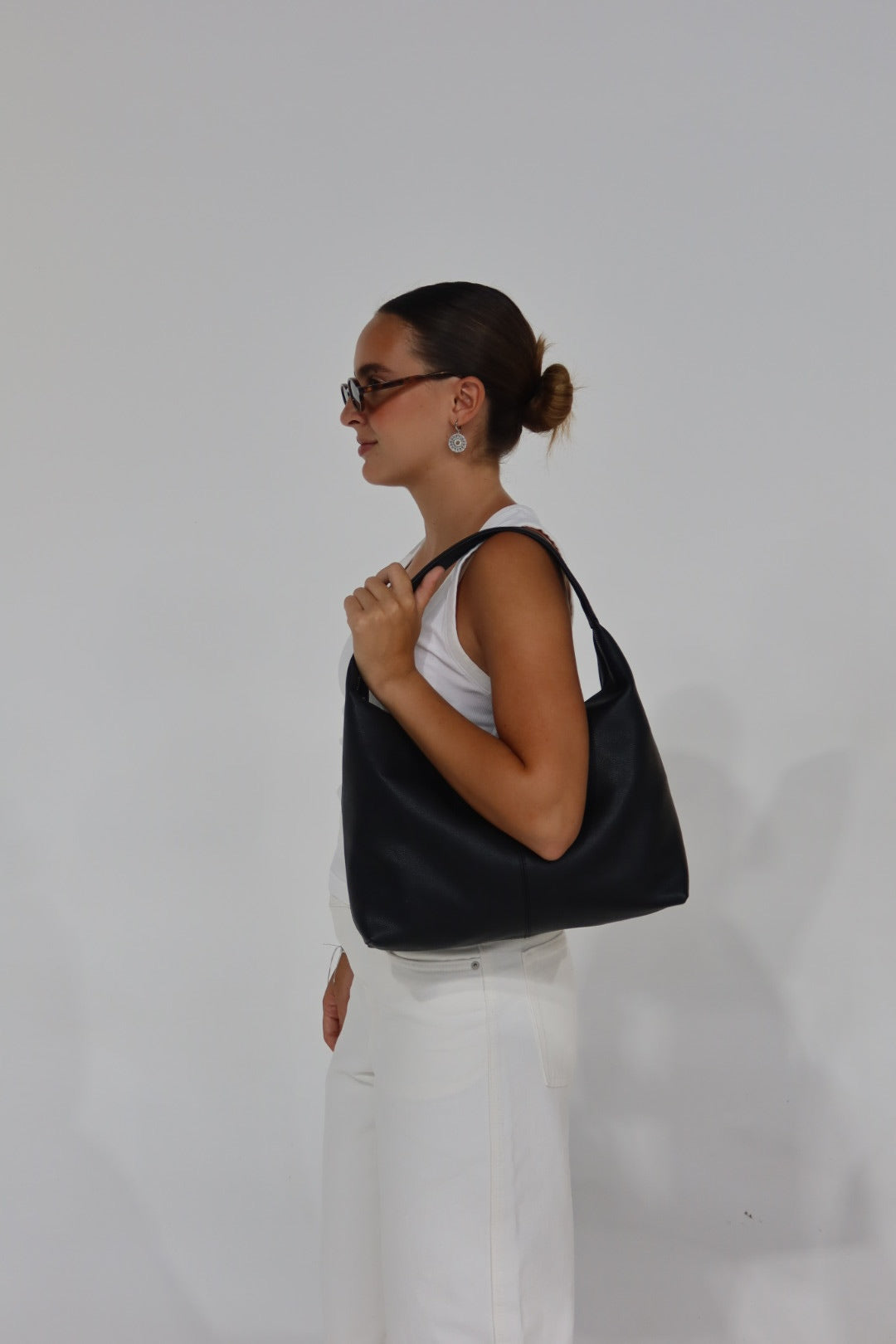 Bolsa Zip de piel negro